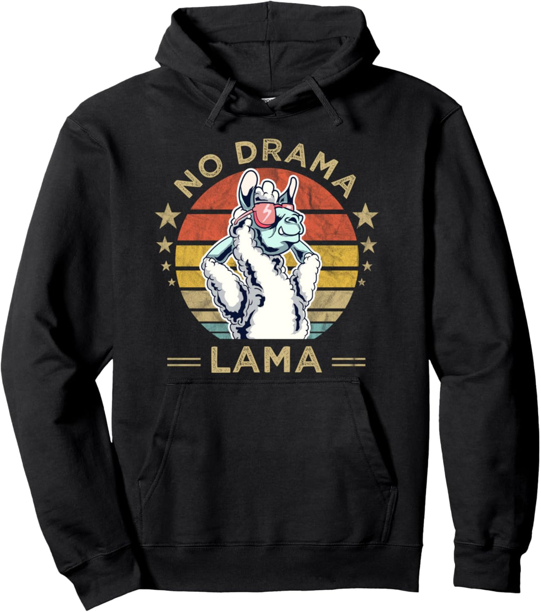 Lustiges No Drama Lama Alpaka Retro Vintage Geschenk Pullover Hoodie