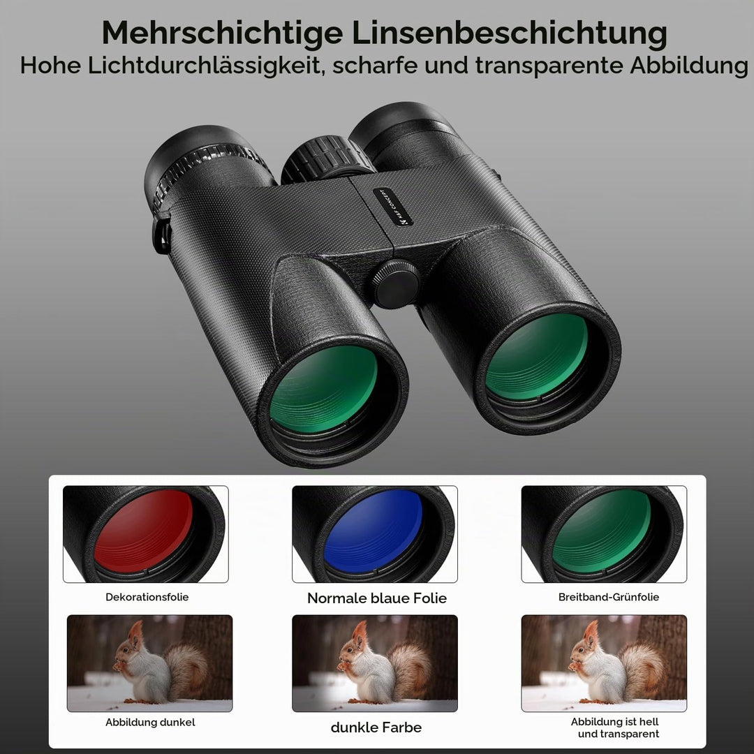 K&amp;F Concept Fernglas Erwachsene 10 * 42 HD Ferngläser Schwarz BAK4 mit Stativumbauhalterung für Voge