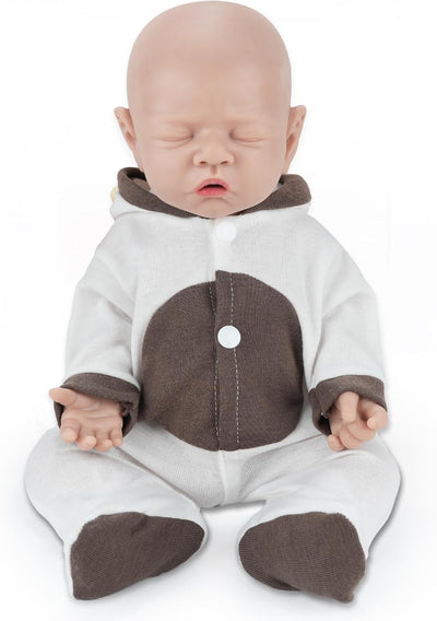 Vollence 31cm Reborn Baby Puppe Silikon, Schlafende Silikonpuppe, Realistische Babypuppe, 31cm Mädch