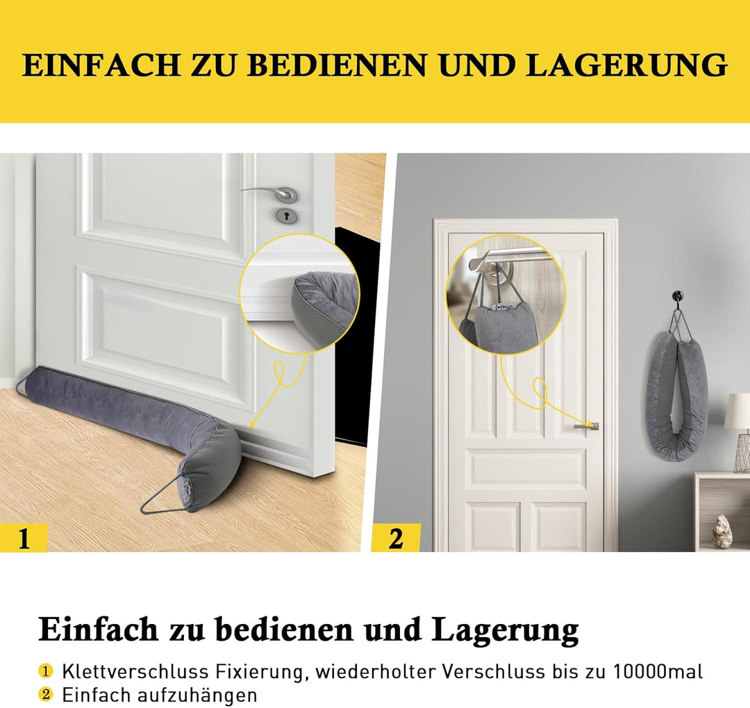 fowong Zugluftstopper für Türen 97x10 cm, Türdichtung zugluftstopper Extra Schwere-Waschbar-Isolieru