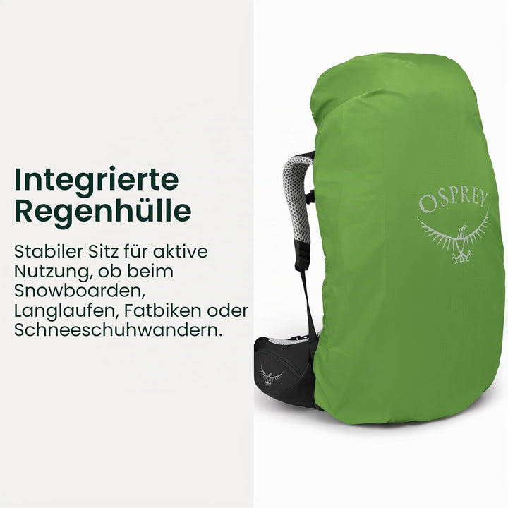 Osprey Europe Herren Atmos Ag Lt 65 Backpack Schwarz S-M, Schwarz S-M