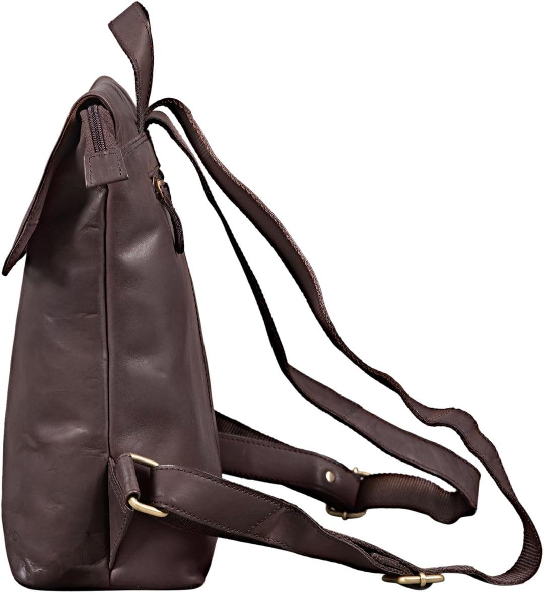 STILORD Charlie Vintage Lederrucksack Braun Mittelgrosser Daypack für Damen Herren 13,3 Zoll Laptop