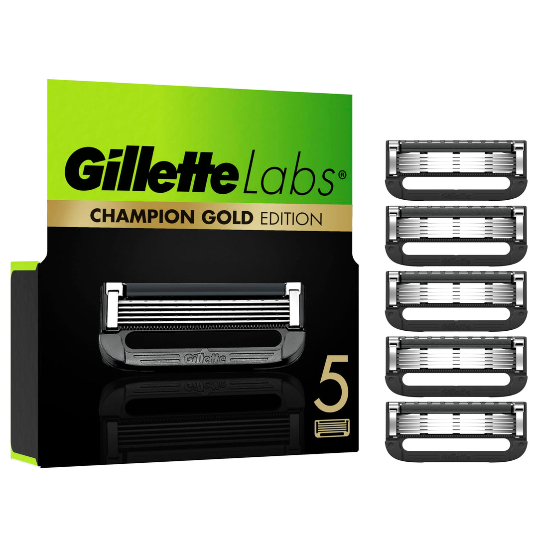 Gillette Labs Champion Gold Edition Ersatzklingen, Kompatibel Mit Gillette Labs Rasierer Mit Reinigu