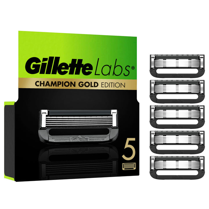 Gillette Labs Champion Gold Edition Ersatzklingen, Kompatibel Mit Gillette Labs Rasierer Mit Reinigu