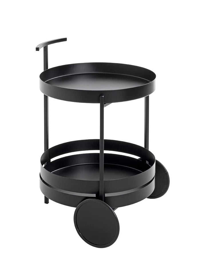 HAKU Möbel Servierwagen, Metall, schwarz, Ø 42 x H 62 cm Schwarz Ø 42 x H 62, Schwarz Ø 42 x H 62
