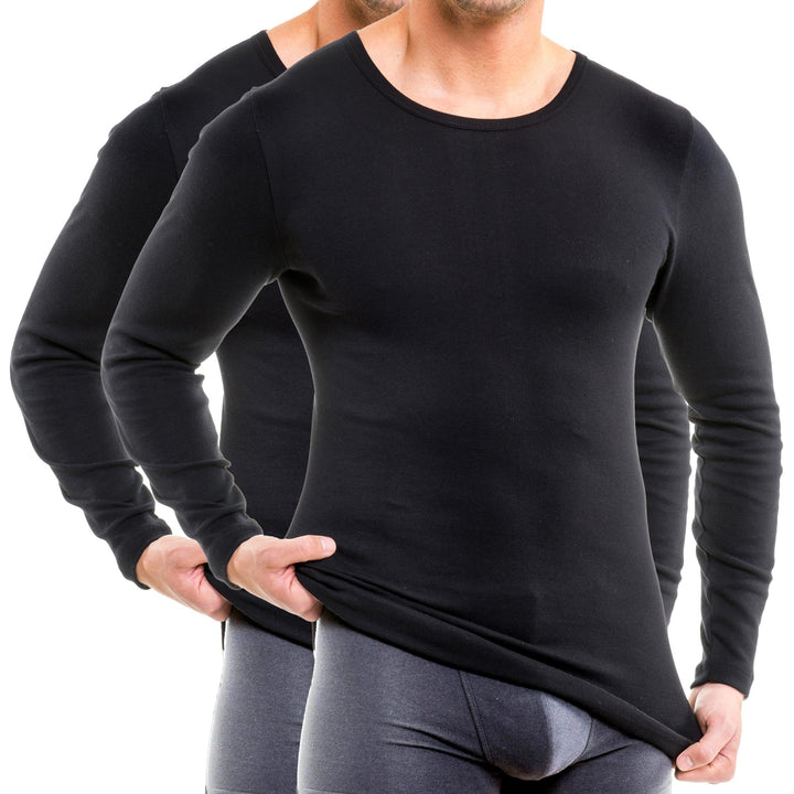 HERMKO 63640 2er Pack Funktionsshirt, Langarm, Sportunterhemd für Herren - Funktionsunterwäsche, Sch