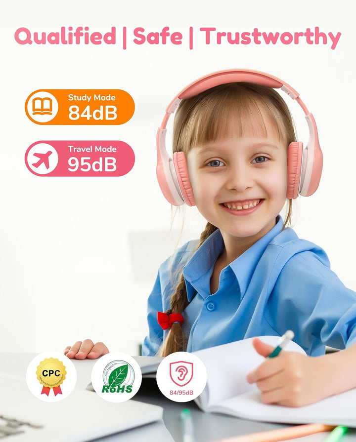 EarFun Bluetooth Kopfhörer Kinder [2er-Pack], 85/94dB Lautstärkeregelung, HiFi Sound, HD-Mikrofon, 4