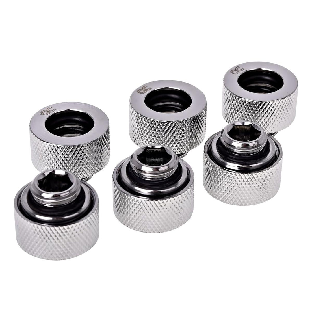Alphacool 17382 HT 13mm HardTube Anschraubtülle G1/4 - gerändelt - Chrome Sixpack Wasserkühlung Ansc