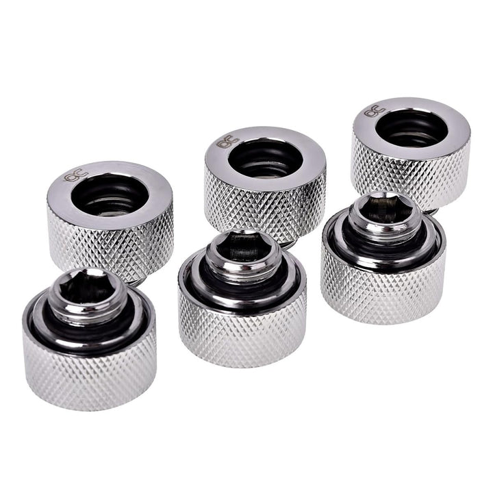 Alphacool 17382 HT 13mm HardTube Anschraubtülle G1/4 - gerändelt - Chrome Sixpack Wasserkühlung Ansc