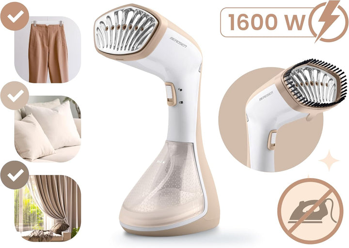 Berdsen Dampfglätter 1600W - Dampfbügeleisen Steamer - Dampfstoss 26 g/min - 230 ml Wassertank - Auf