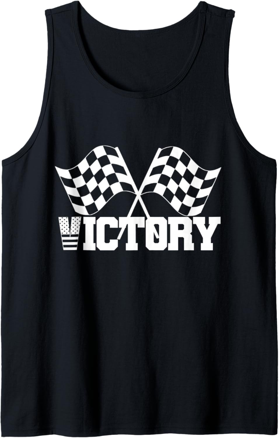 VICTORY Checkered White Flag Race LOVE CREATIVE COLLECTION Tank Top