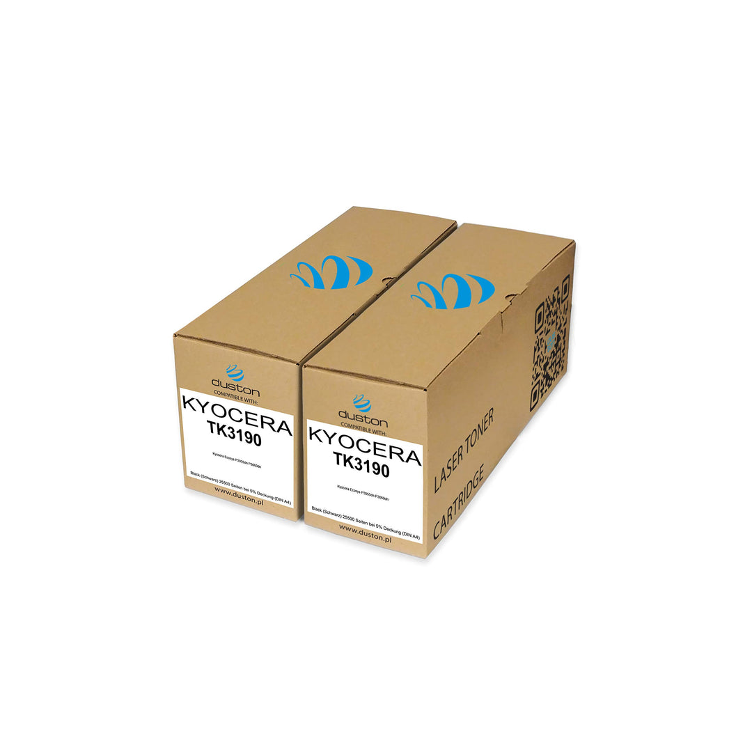 duston 2X TK3190, TK-3190 Schwarz Toner kompatibel zu Kyocera Ecosys P3055dn P3060dn
