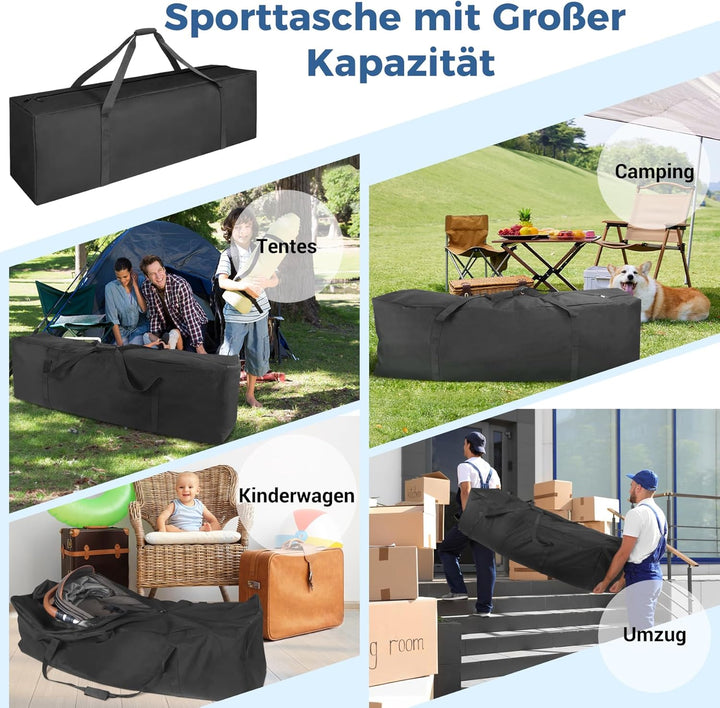 INFANZIA 216L Sporttasche, Extra Grosse Aufbewahrungstasche mit Upgrade Reissverschlüssen, Reisetasc
