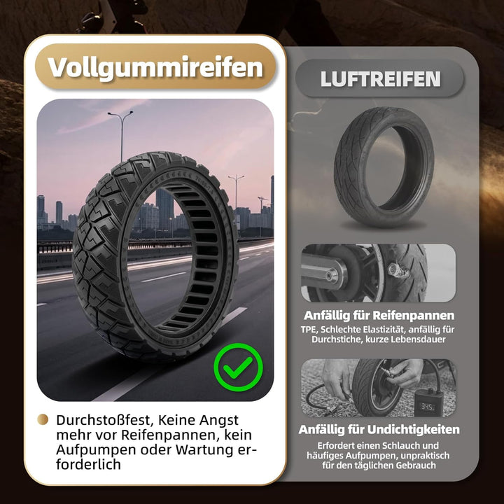 70/60-7,5 Vollreifen für Segway Ninebot ZT3 / ZT3 Pro Elektroroller 11 Zoll Ersatzreifen Vollgummire