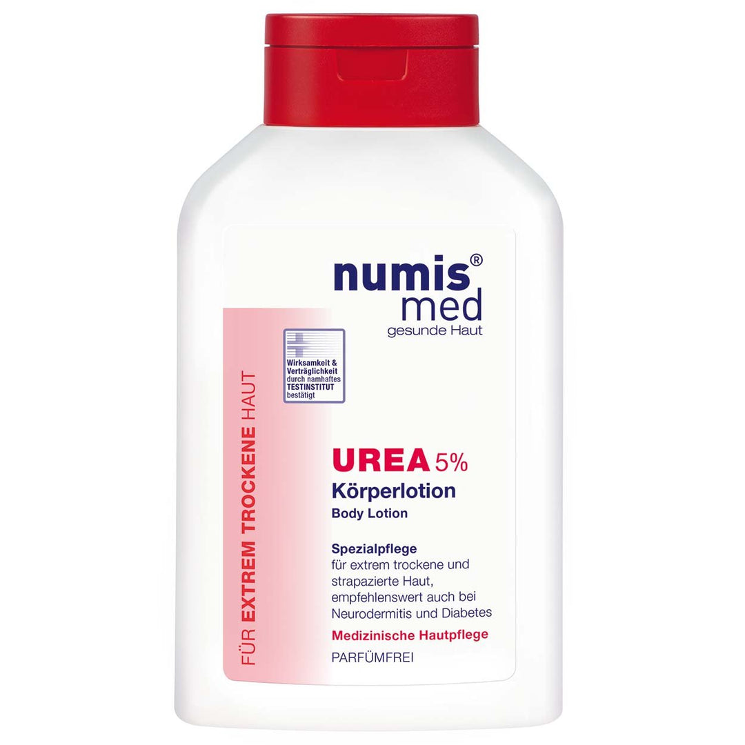 numis med Körperlotion mit 5% Urea - Hautberuhigende Bodylotion für extrem trockene, zu Juckreiz nei