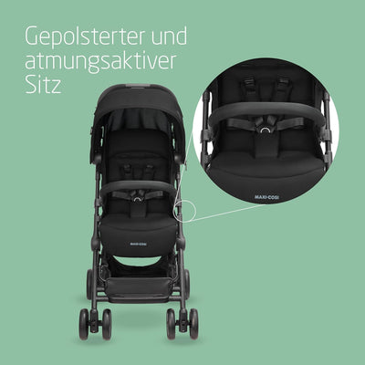 Maxi-Cosi Lara2 Baby Kinderwagen, 0–4 Jahre, 0–22 kg, federleichter, kompakter Buggy, 3 Liegepositio