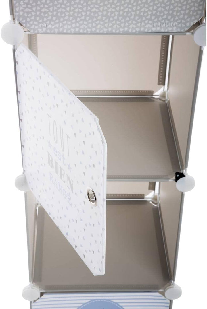 Kinder Aufbewahrungsboxen Colonne - grau und blau 34 × 139 cm - Grau - Atmosphera créateur d'intérie