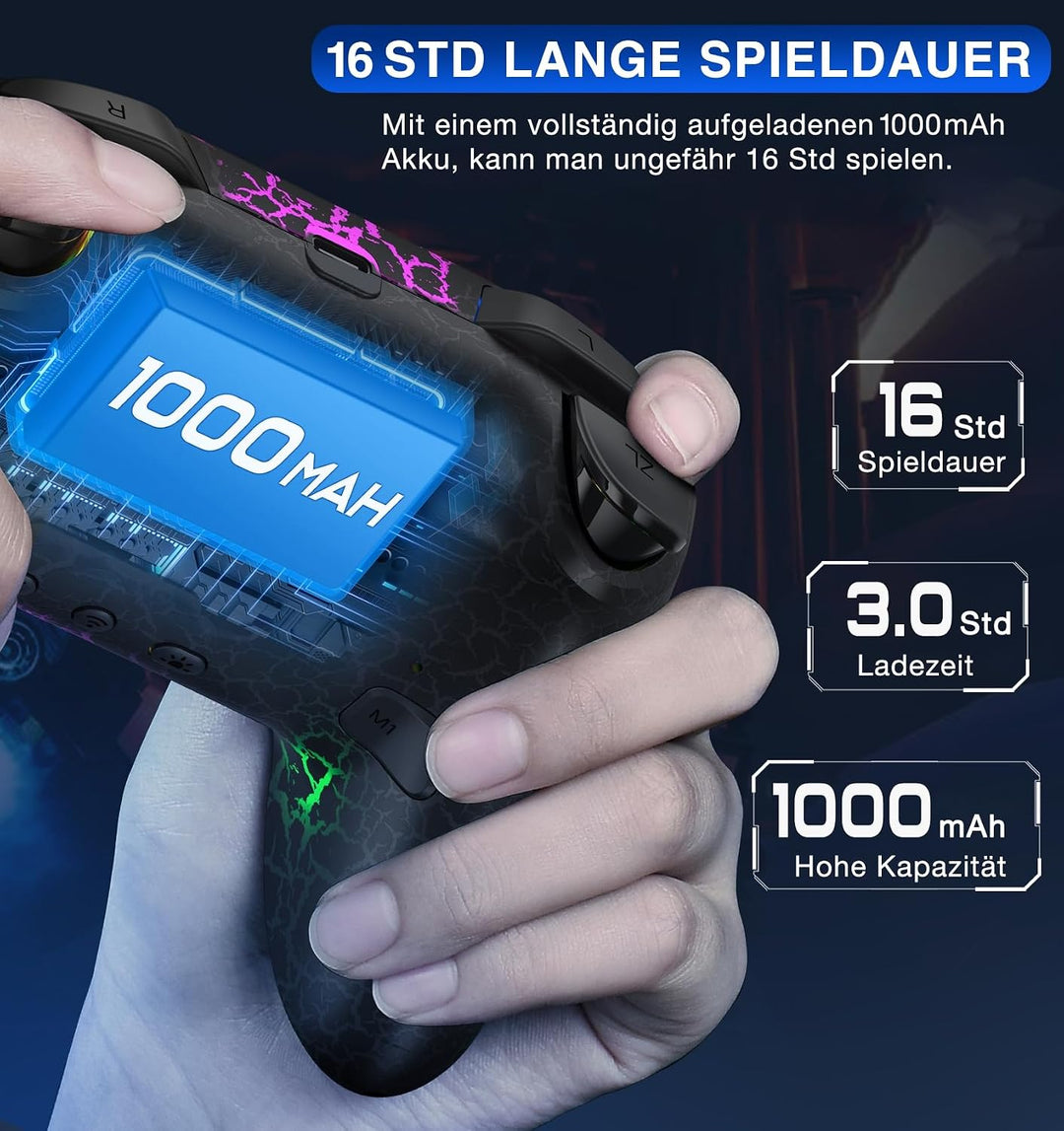 HELLCOOL Switch Controller, Pro Controller Switch mit Präzise Bewegungssteuerung/Dual Vibration/Turb