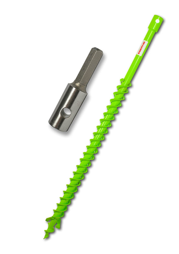 WERHE® Profi Bohrer VollStahl, Erdbohrer für bohrmaschine 40 mm Doppel-Welle extrem robust mit Hex A