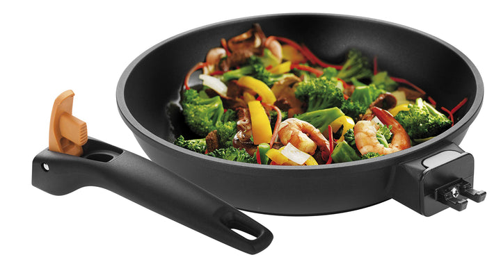 Tescoma Wok SmartCLICK 28 cm, Edelstahl, Schwarz, 50 x 29.2 x 12.7 cm