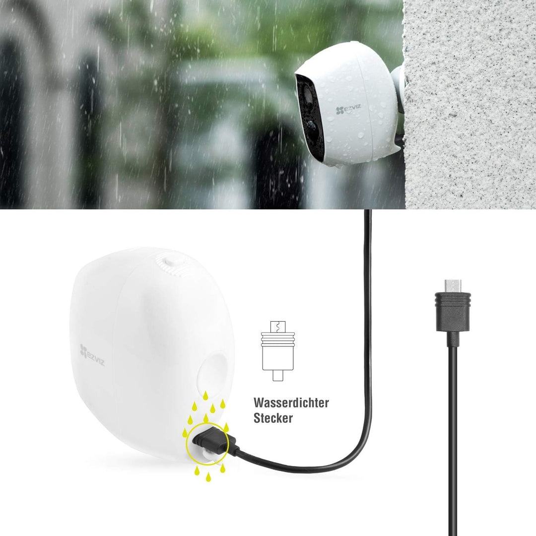 LEICKE Solarpanel kompatibel mit EZVIZ Outdoor Kameras C3A, wetterfest, einstellbare Halterung, unte