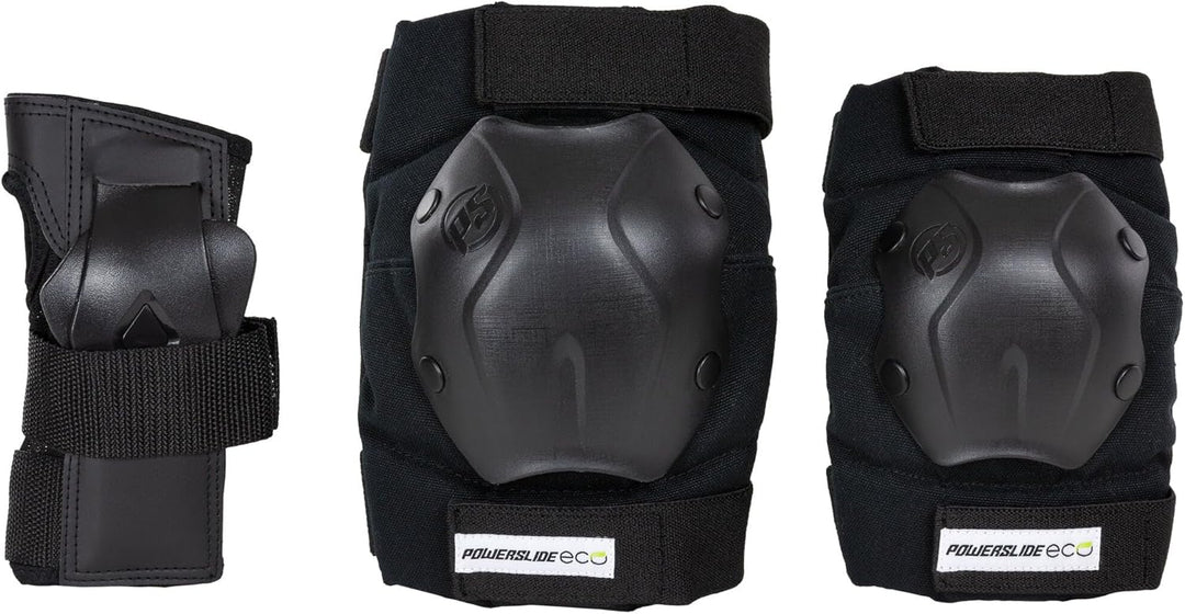 Powerslide Schützer Set, Standard Eco in Schwarz für Inline Skates, Roller Skates und Skateboards, P