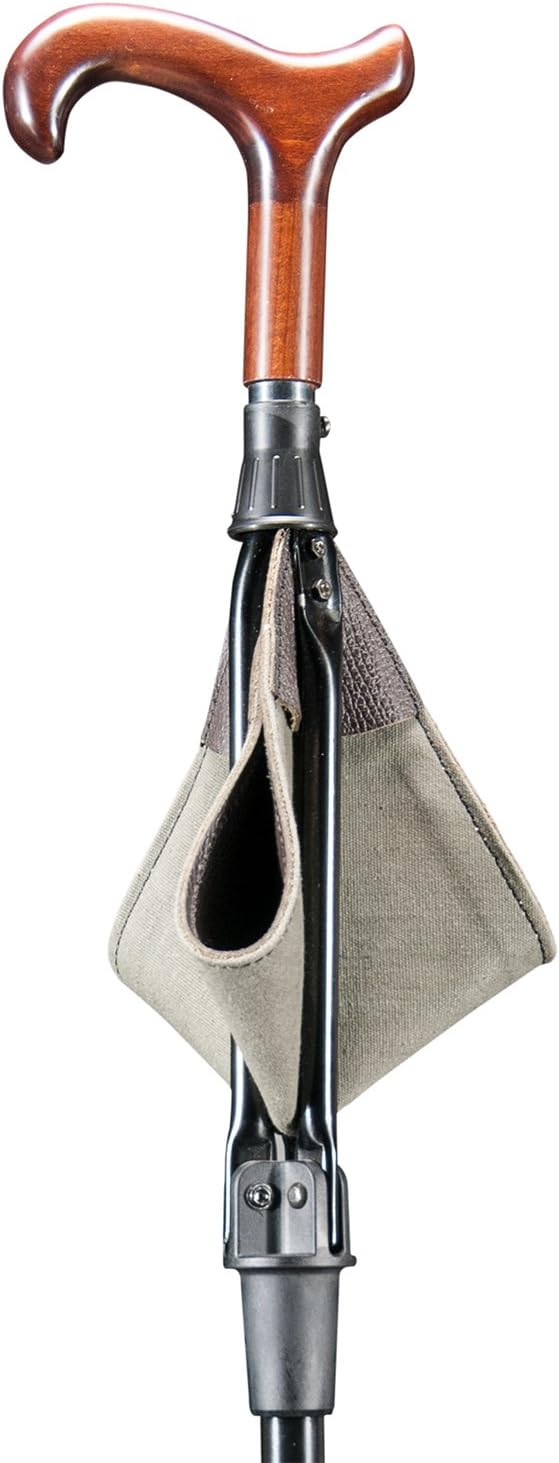 Gastrock Jagdsitz Sitzstock PRAKTUS höhenverstellbar mit Derbygriff aus Buche und stabilem Ledersitz