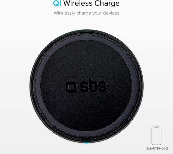 SBS Wireless Fast Charge Tischlader, 10 W für ultraschnelles Laden, Ladestation für Qi-Handys, Smart