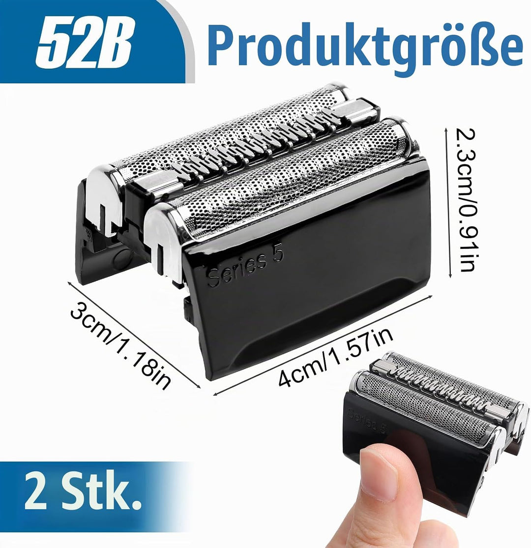 2 Stück Series 5 Scherkopf für Br*un, Elektrischer 52B Series 5 Rasierkopf S5 Scherkopf Ersatzrasier