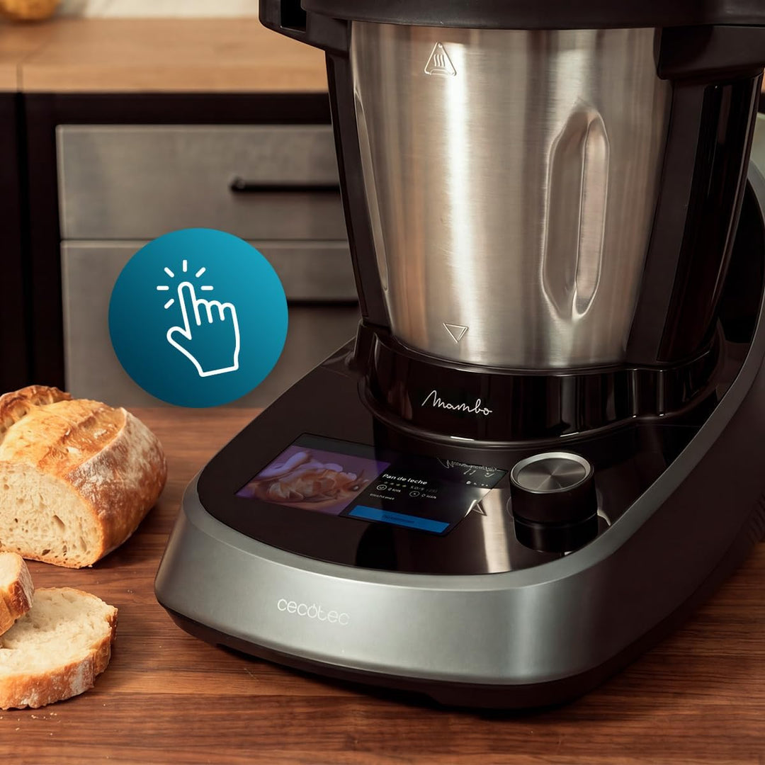 Cecotec Smarte Küchenmaschine Mambo Touch Daily, 37 Funktionen, OneClick | Touchscreen mit Rezepten,