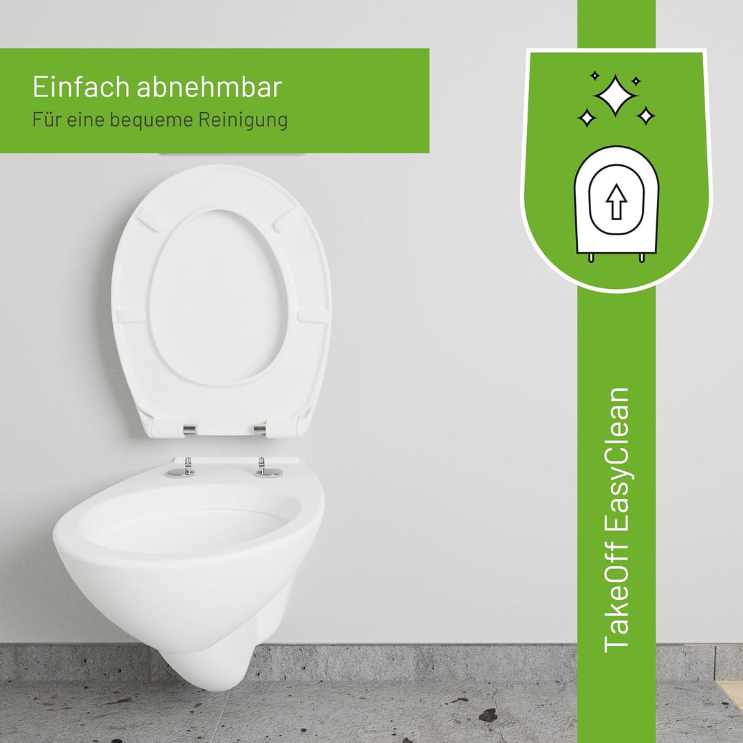 LUVETT® Recycling WC-Sitz R700 Öko oval mit Absenkautomatik, Abnahmefunktion und 3 Montage-Varianten