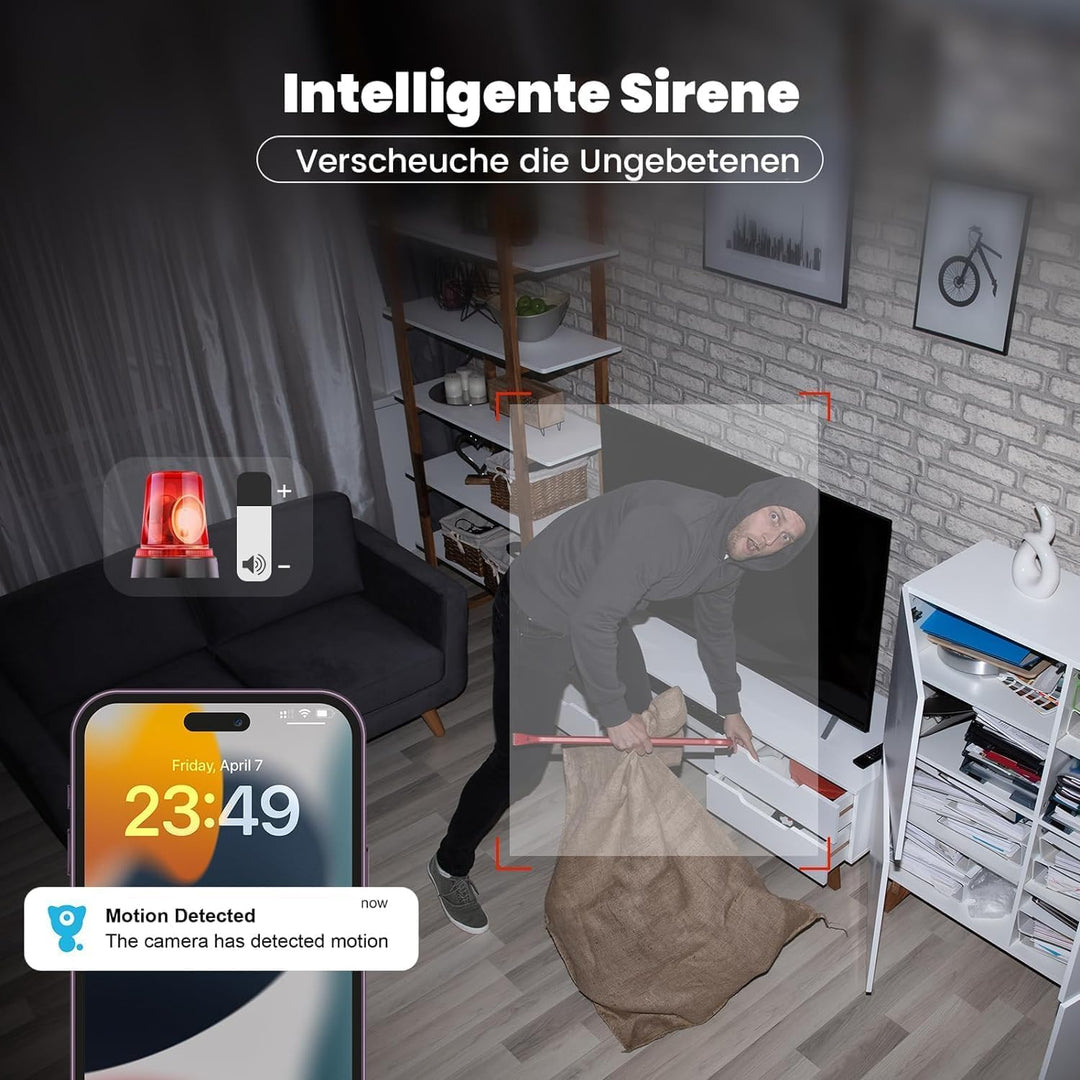 Little elf Überwachungskamera, [2022 Neu] Babyphone mit Kamera mit Bewegungserkennung, Nachtsicht, Z