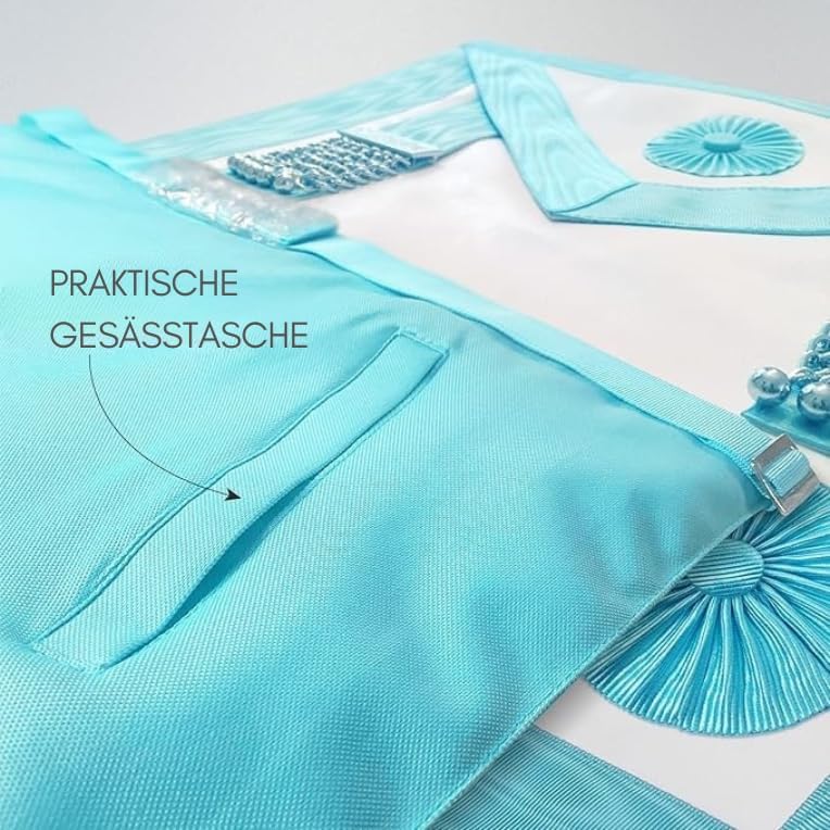 Masonic MM Handwerks-/Freimaurer-Schürze mit Insignien aus Kunstleder, hochwertig