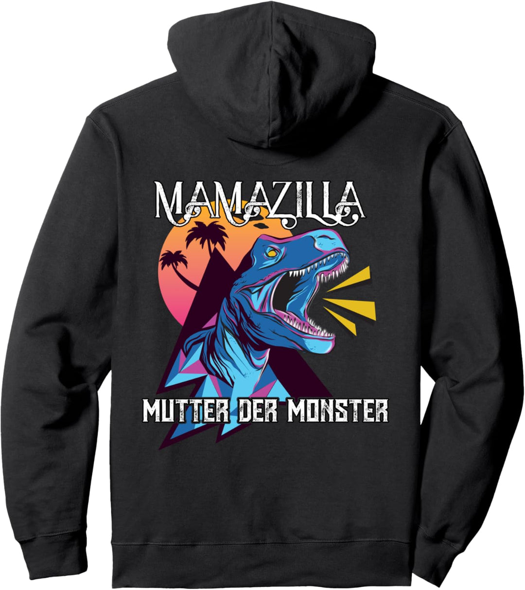 Momzilla Mutter der Monster lustige Dinosaurier Retro 80er Pullover Hoodie