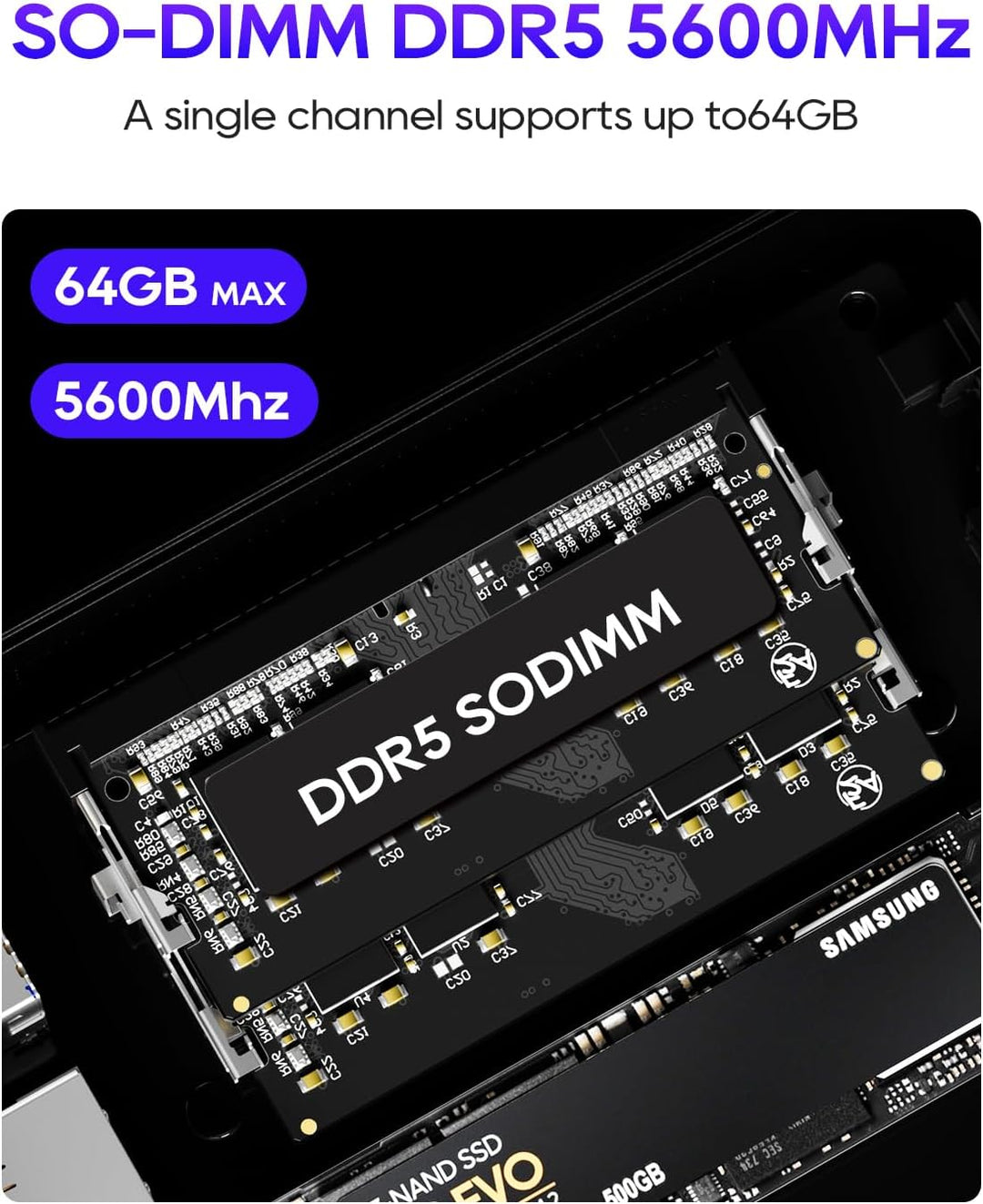 AOOSTAR GEM12 Max 8745HS Mini PC, Ryzen 7 8745HS Gaming PC, 24GB DDR5 RAM 1TB SSD PCIe 4.0, Mini Des