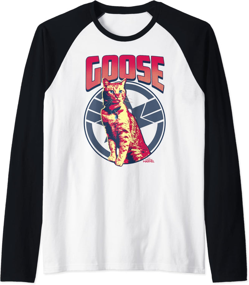 Captain Marvel Goose Logo Portrait Raglan