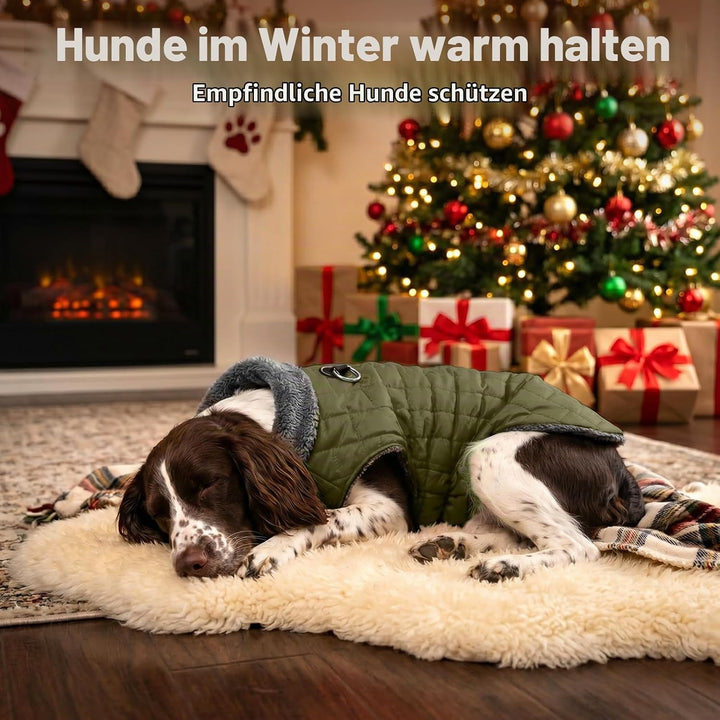 Warmer Fleece-Hundemantel mit strapazierfähigem Geschirr mit D-Ring, wasserdichte Welpenjacke für kl