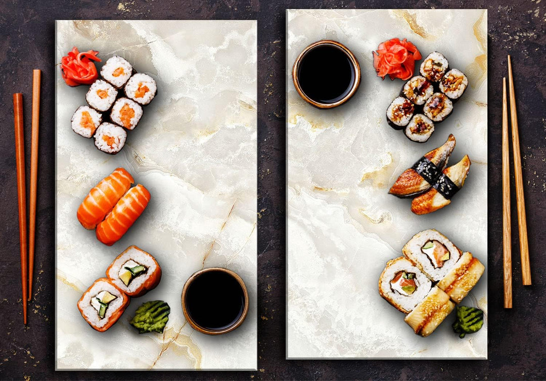 TMK ArtDeko Herdabdeckplatte 2 Teilig 30x52 cm - Spritzschutz Herdabdeckung – Herdschutz aus Sicherh