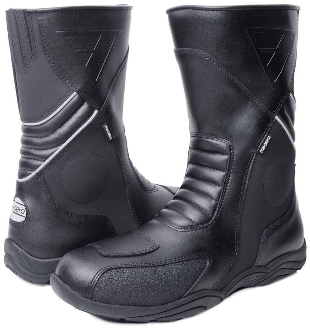 Modeka Assen Evo Motorradstiefel (Black,38) Schwarz 38 EU, Schwarz 38 EU