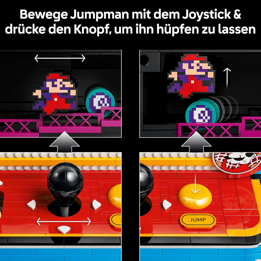 LEGO Super Mario Donkey Kong Arcade - Interaktives 3D Modellbau für Erwachsene mit Joystick &amp; Fässer