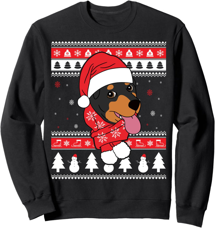 Rottweiler Lustiger Hund Hässliche Weihnachten Geschenk Sweatshirt