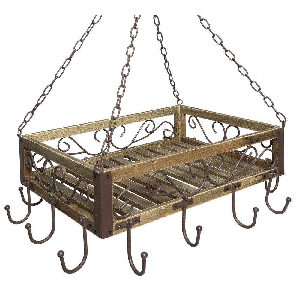 Ambiente Haus Topfhänger 83043 Pfannenhänger 40 cm Deckenregal Hängeregal Hänger Wurstkrone, Schmied