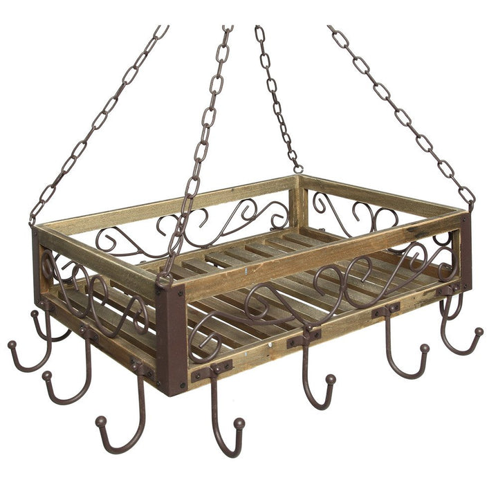 Ambiente Haus Topfhänger 83043 Pfannenhänger 40 cm Deckenregal Hängeregal Hänger Wurstkrone, Schmied