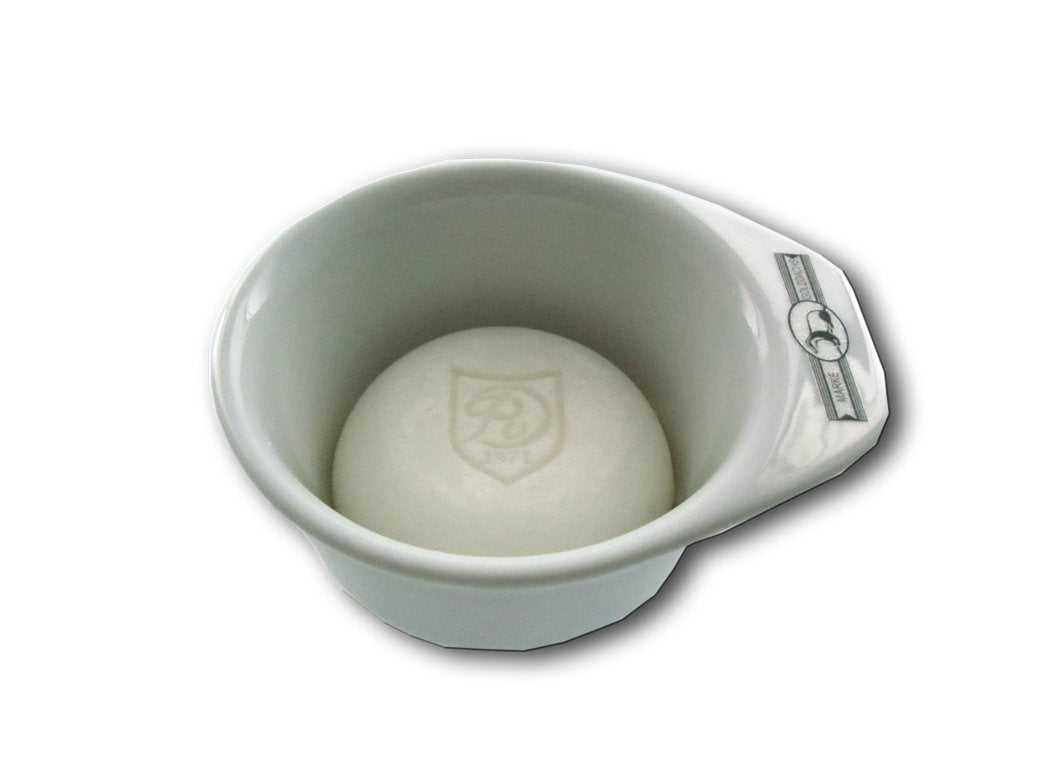 Golddachs Rasiertopf, weiss, mit Henkel, mit Seife 60 g