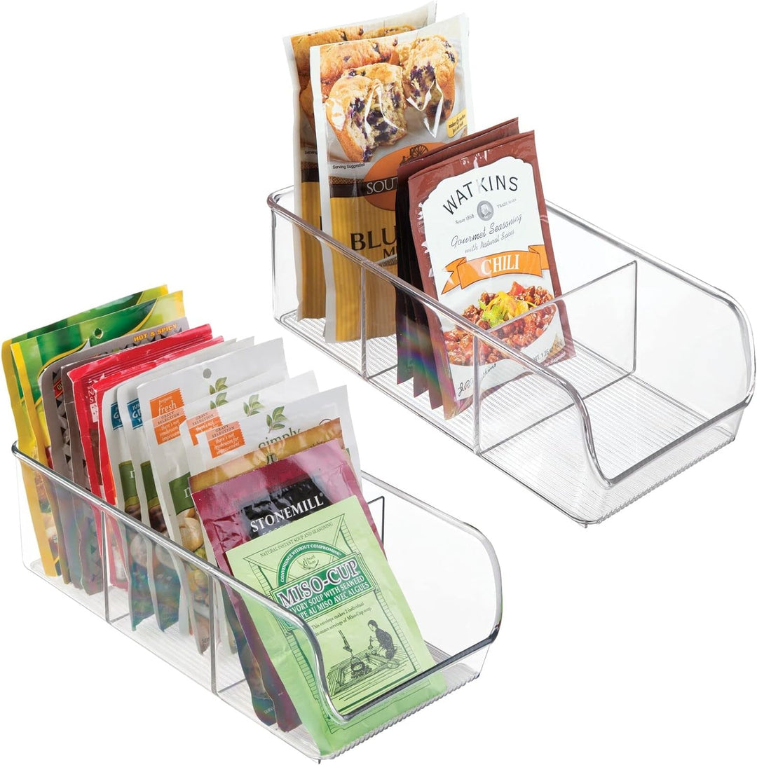mDesign Küchen Organizer – Aufbewahrungsbox für Tütensuppen, Gewürzmischungen etc. – Gewürzregal aus