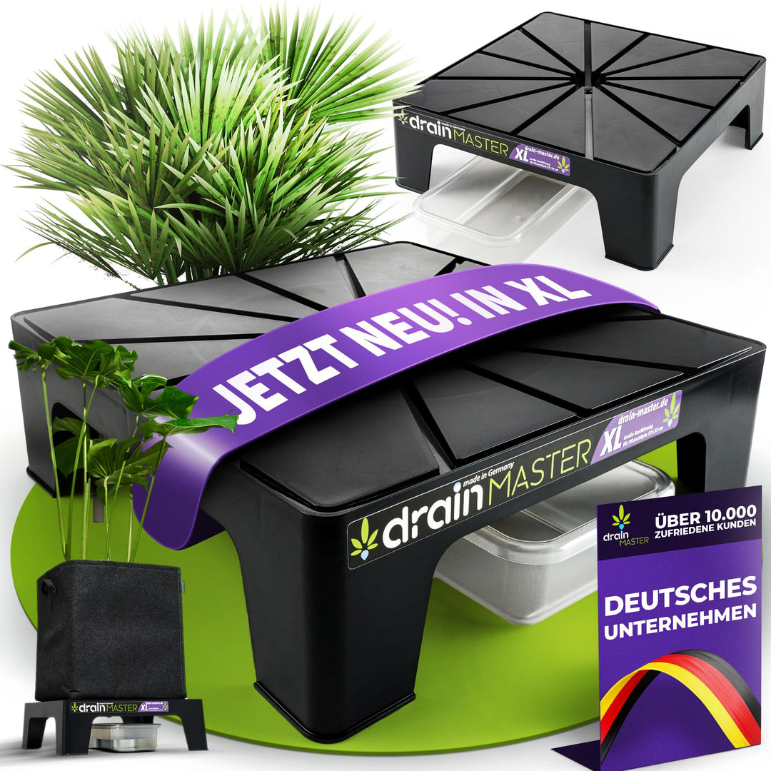 Blumentopf Untersetzer 38x38cm - Einzelset XL inkl. Ablaufwanne - Pflanzuntersetzer eckig Blumen Pfl