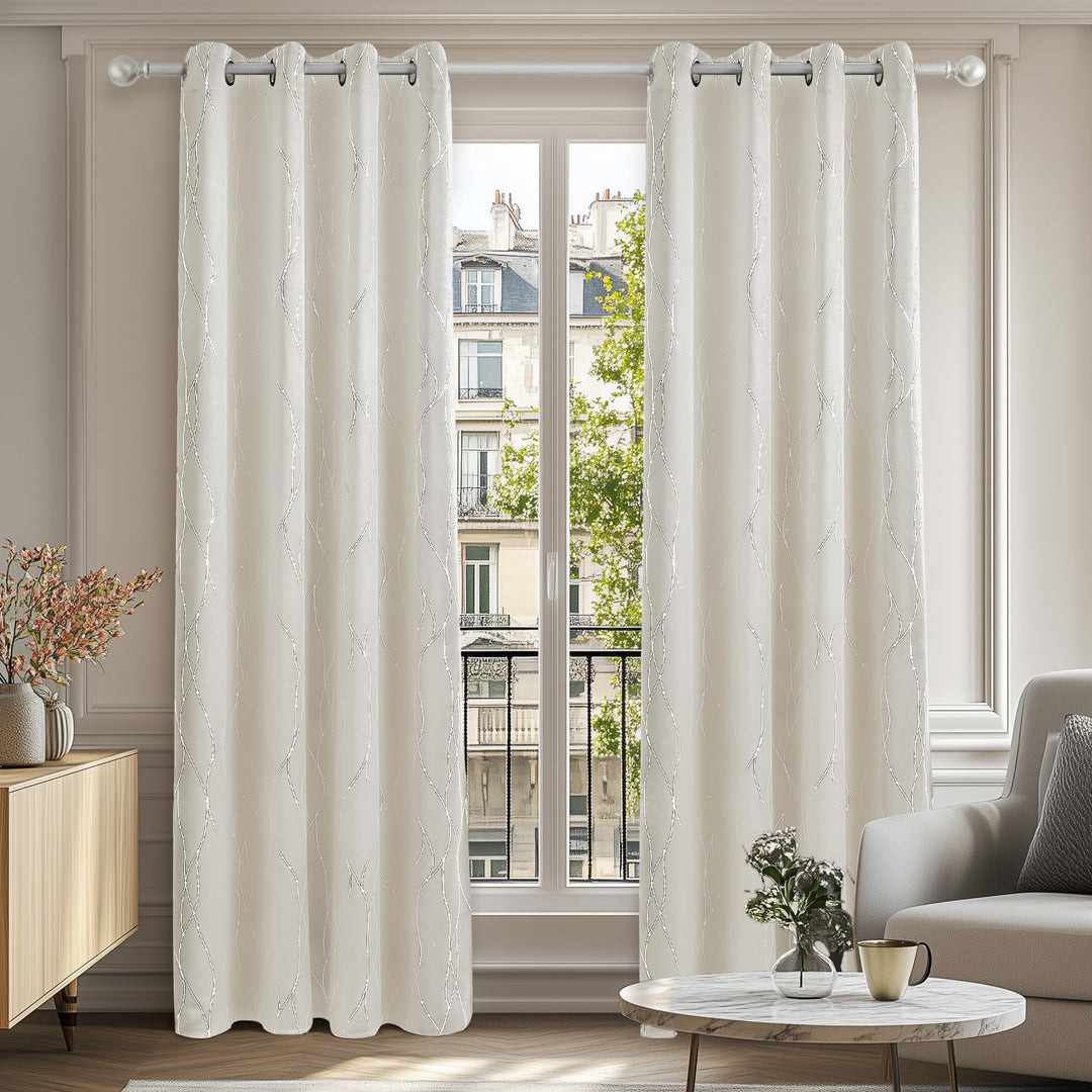 Deconovo Verdunkelungsvorhänge mit Ösen Blickdichte Gardinen Wohnzimmer Thermogardinen Winter, 245x1