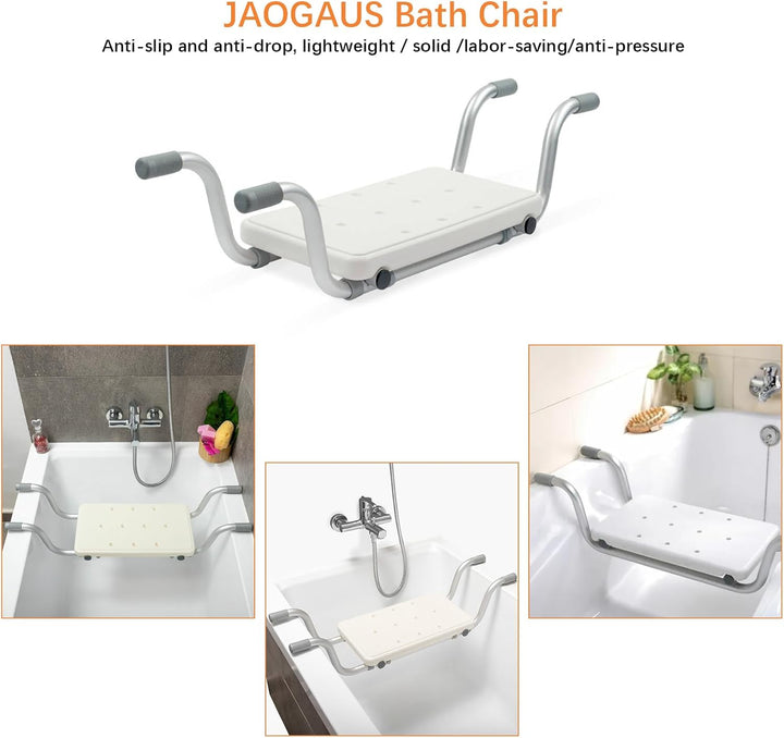 Badewannensitz,Badewannensitz Senioren, rutschfest Badewannenbretter,Ausziehbare 71-81.5 cm,150 KG T