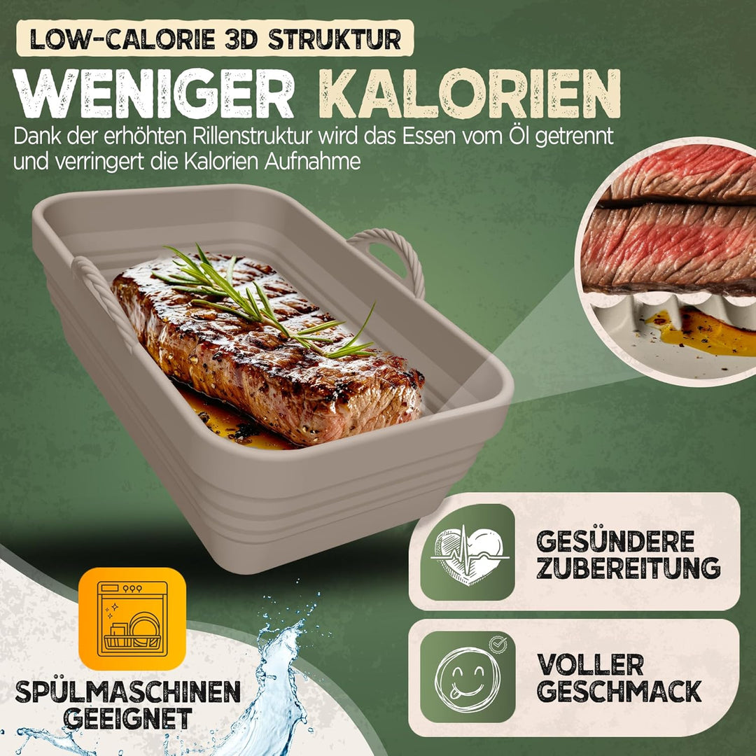 2x Set Zubehör für Ninja Foodi Max Dual Zone Silikonform Faltbar, Dual Zone Airfryer, Heissluftfritt