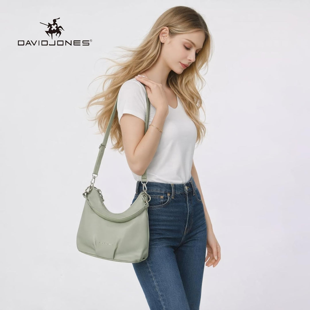 David Jones - Damen Hobo Tasche - Schultertasche Mittelgrosse - Handtasche PU Weiche Leder - Kleine